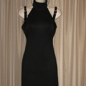 Black Pencil Mini Dres with Shoulder Straps sz S